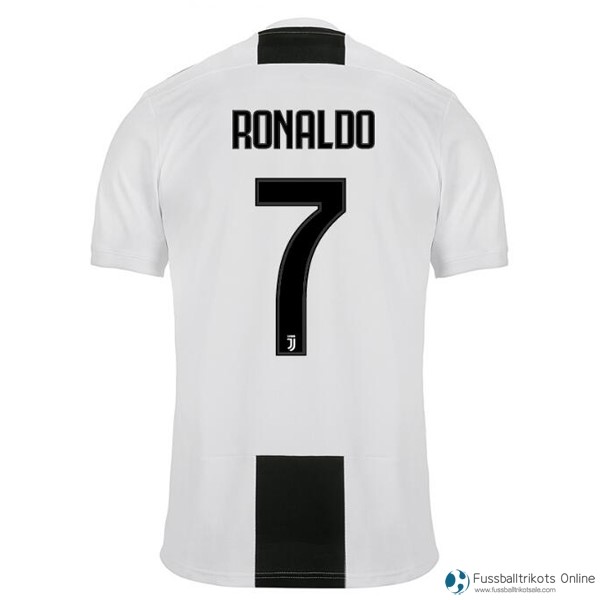 Juventus Trikot Heim Ronaldo 2018-19 Weiß Schwarz Fussballtrikots Günstig
